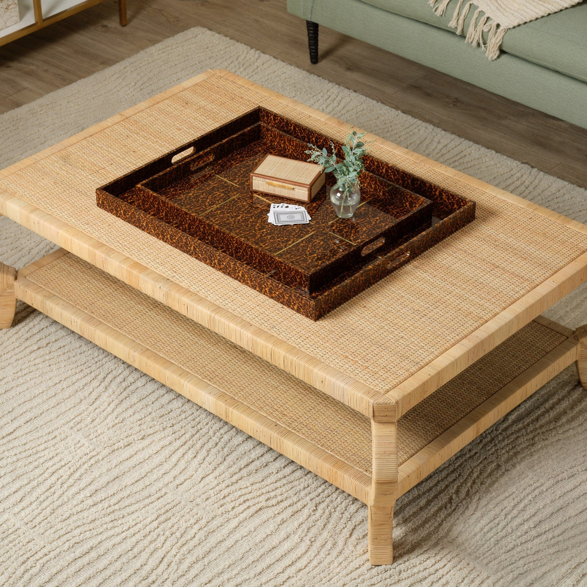 Milton Faux Tortoise Tray - Set of 2
