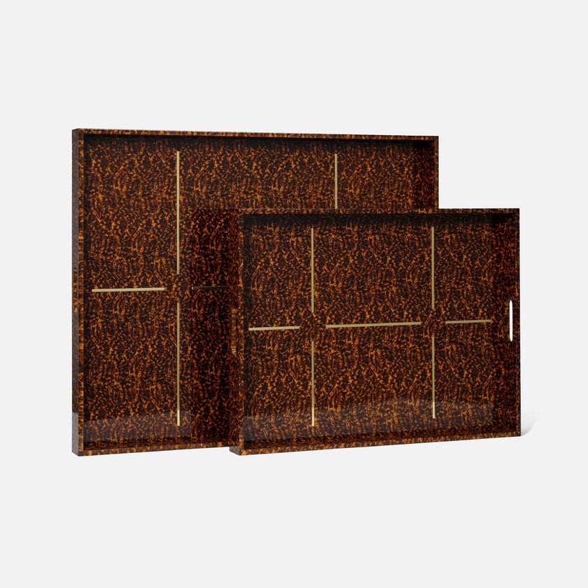 Milton Faux Tortoise Tray - Set of 2