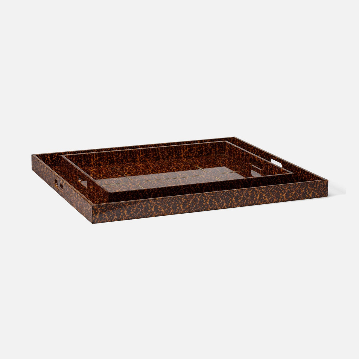 Milton Faux Tortoise Tray - Set of 2