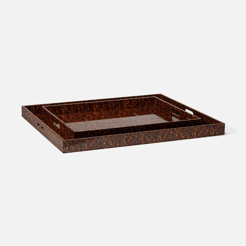 Milton Faux Tortoise Tray - Set of 2