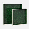 Nikolai Faux Malachite Tray - Set of 2