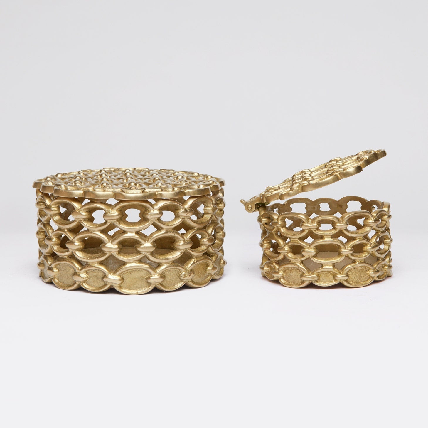 Rocco Brass Chain Box - Set of 2