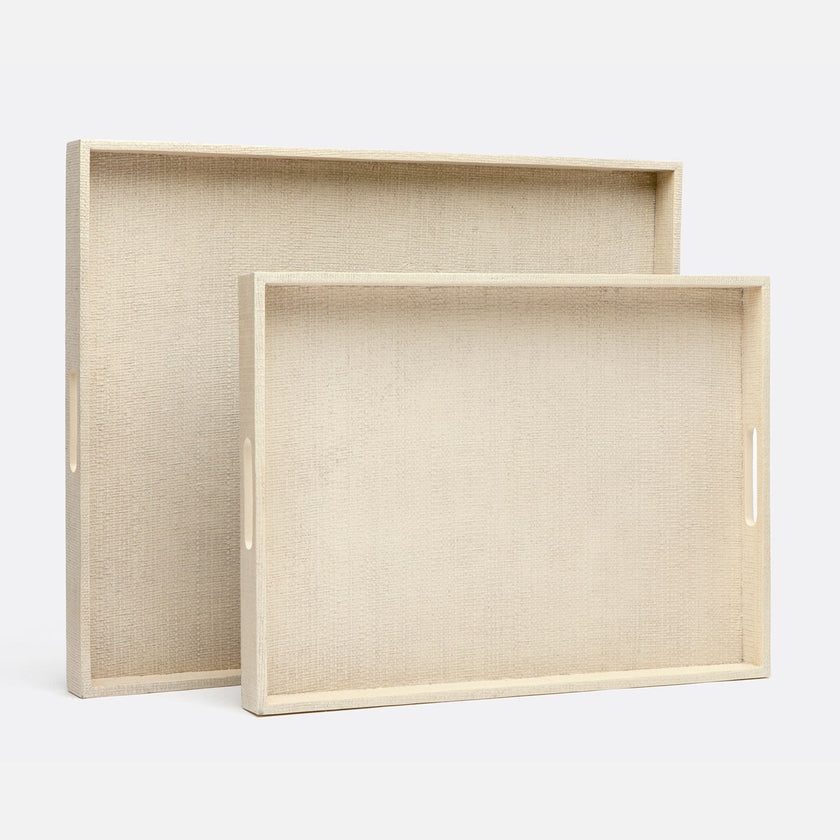 Sutton Faux Raffia Tray - Set of 2