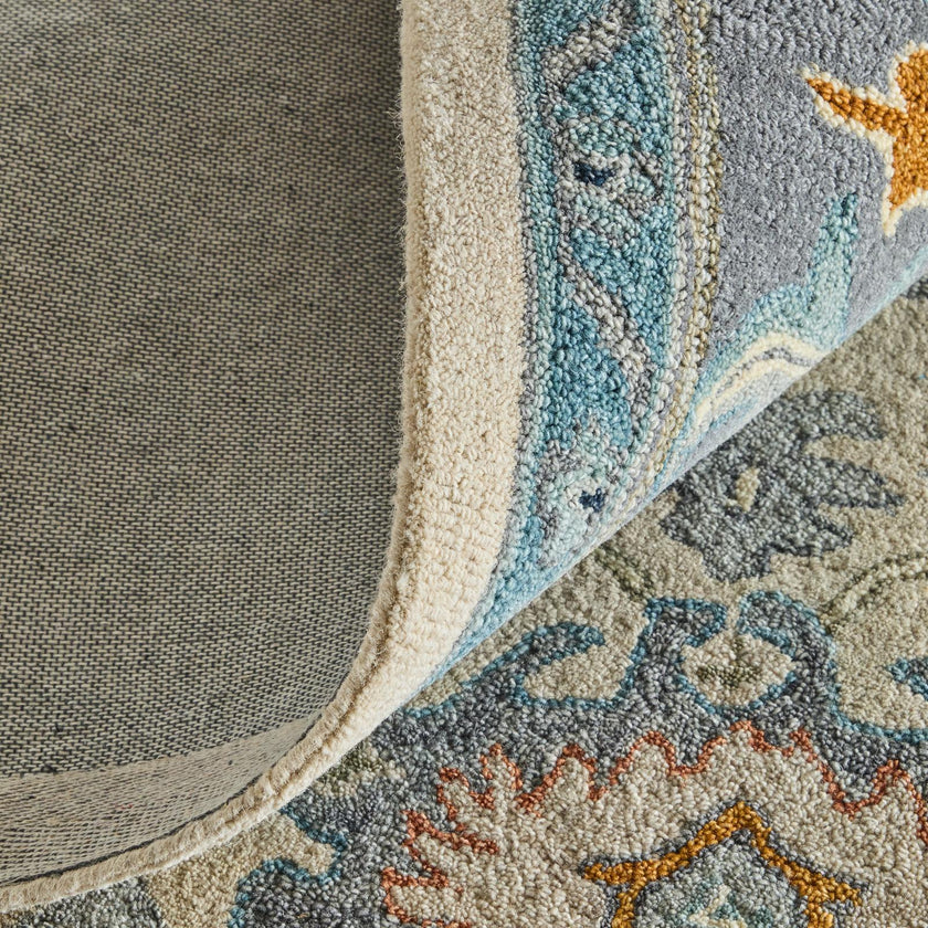 Feizy Springfield 8A46F Traditional Floral & Botanical Rug in Blue/Gray/Ivory