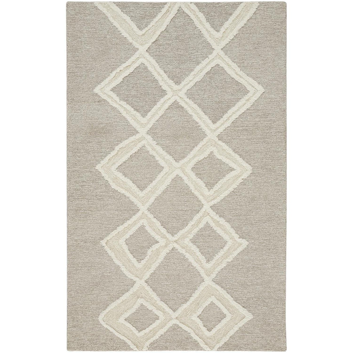 Feizy Anica 8009F Transitional Geometric Rug in Gray/Ivory