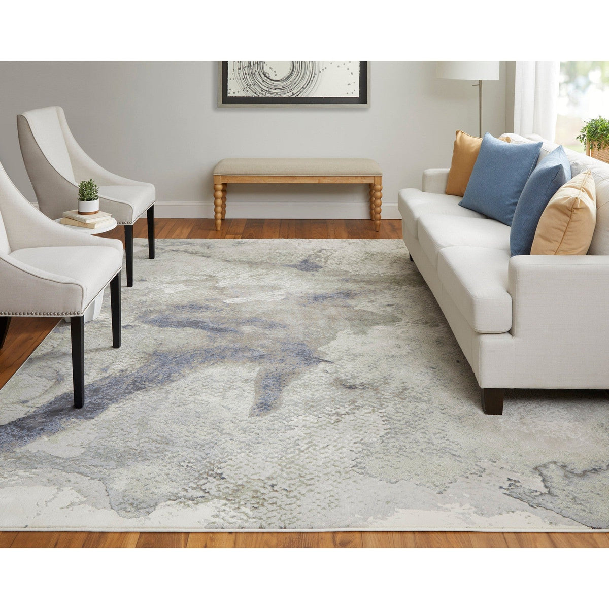 Feizy Clio 39LVF Modern Abstract in Taupe/Brown/Black