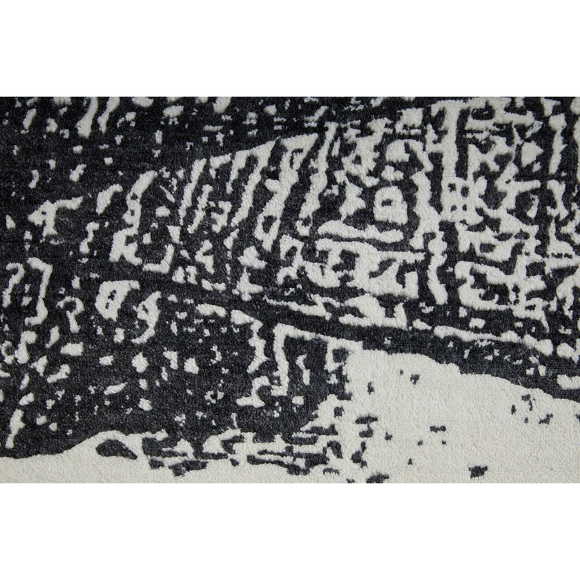 Feizy Coda 8927F Modern Abstract Rug in Black/White