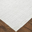 Feizy Redford 8669F Transitional Solid in White/Silver
