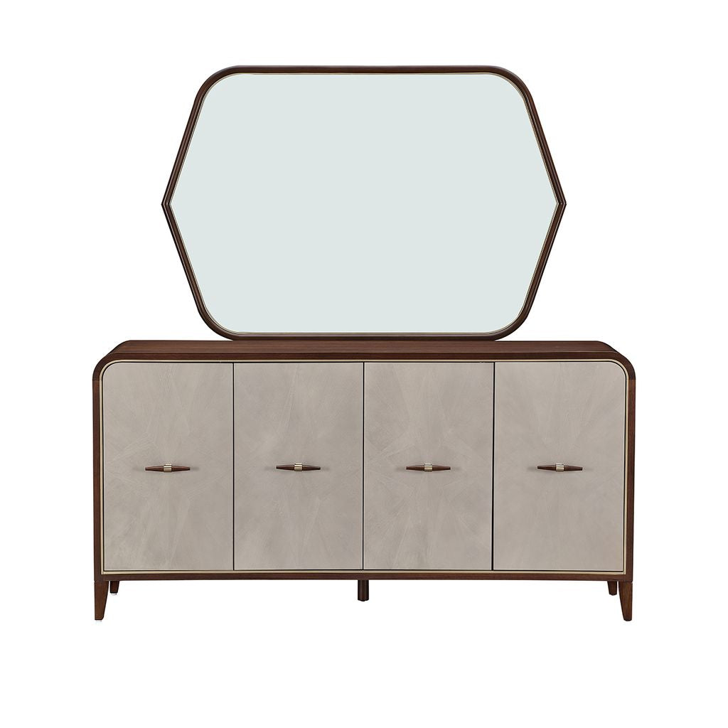 Michael Amini Houston Sideboard with Mirror - Walnut