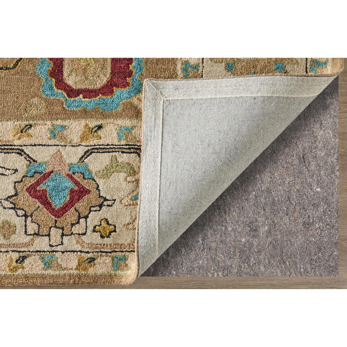 Feizy Springfield 8A45F Traditional Floral & Botanical Rug in Tan/Ivory/Blue