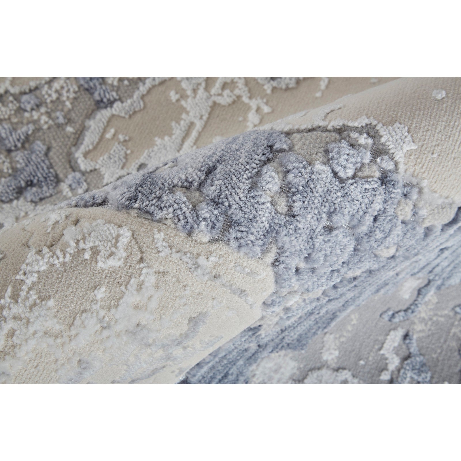 Feizy Laina 39G8F Transitional Abstract in Ivory/Blue