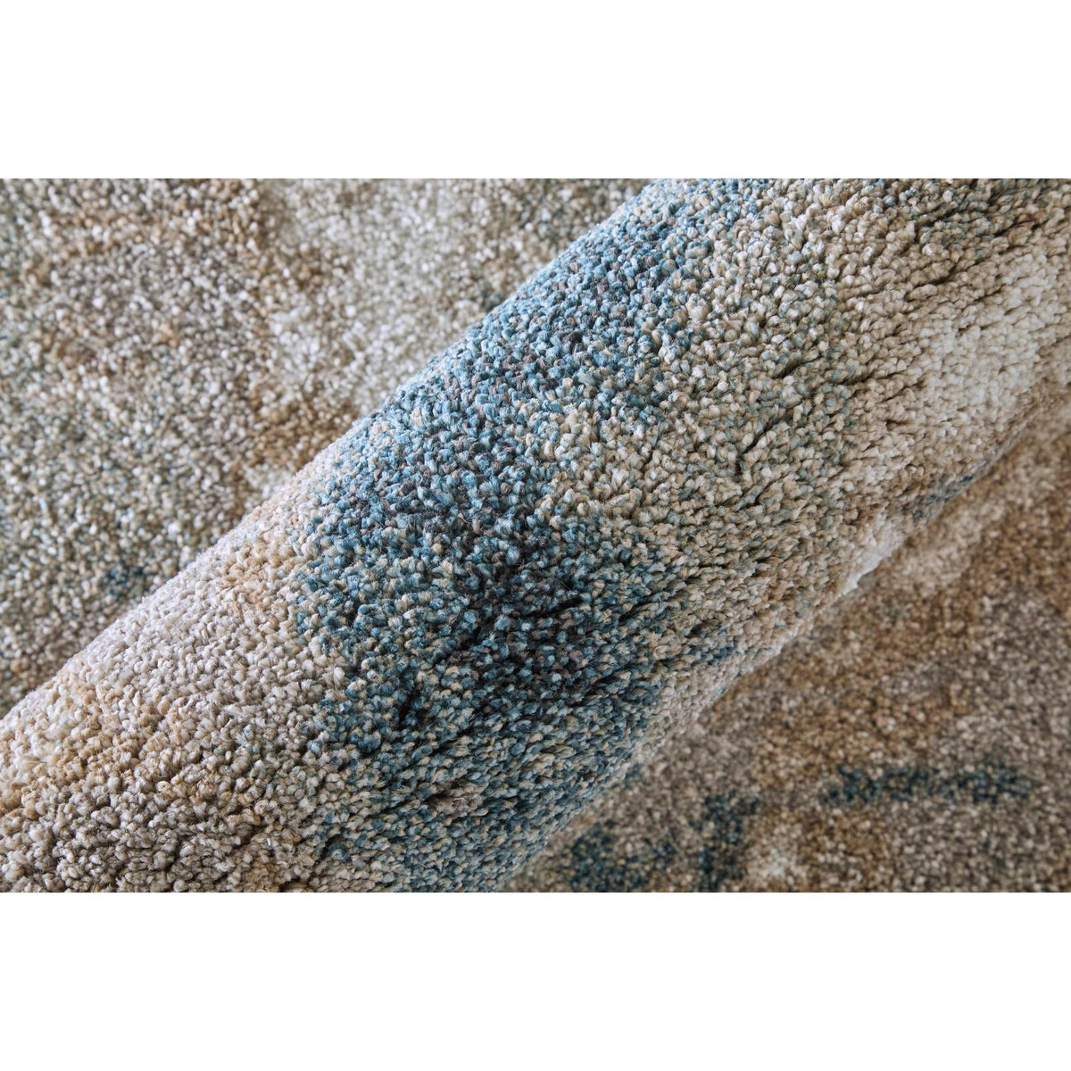 Feizy Richmond 39R6F Modern Abstract Rug in Gray/White/Blue