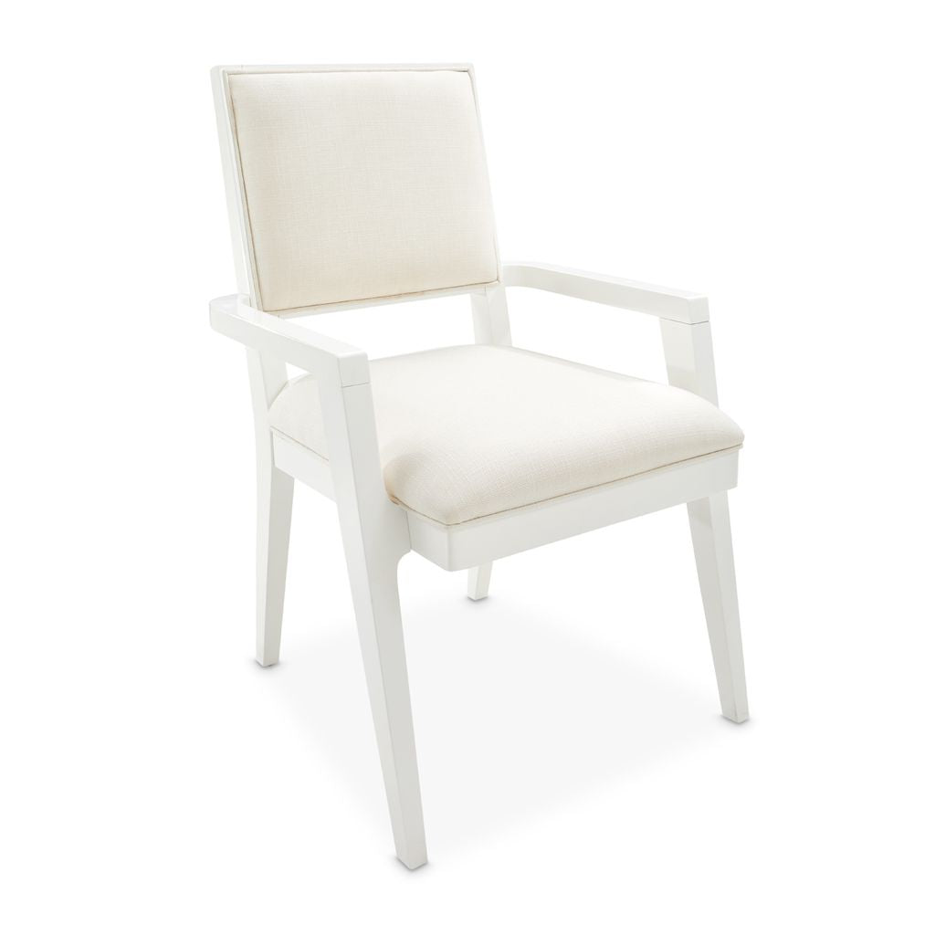 Michael Amini Palm Gate Arm Chair - Cloud White - Set of 2