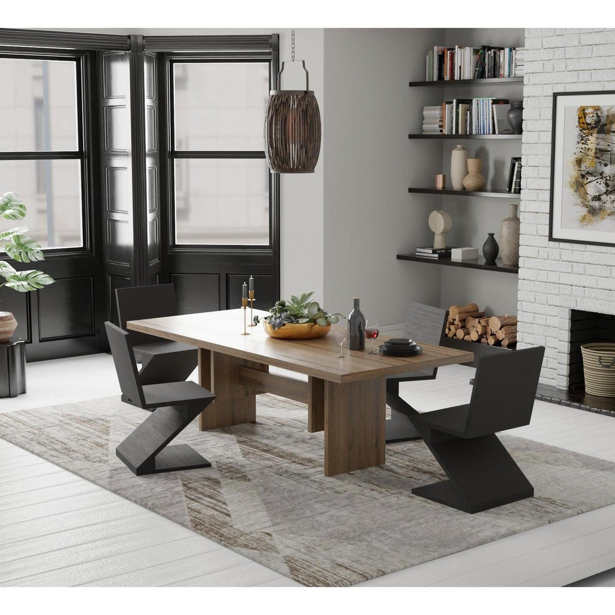 Feizy Vancouver 39NRF Modern Geometric Rug in Tan/Brown/Ivory
