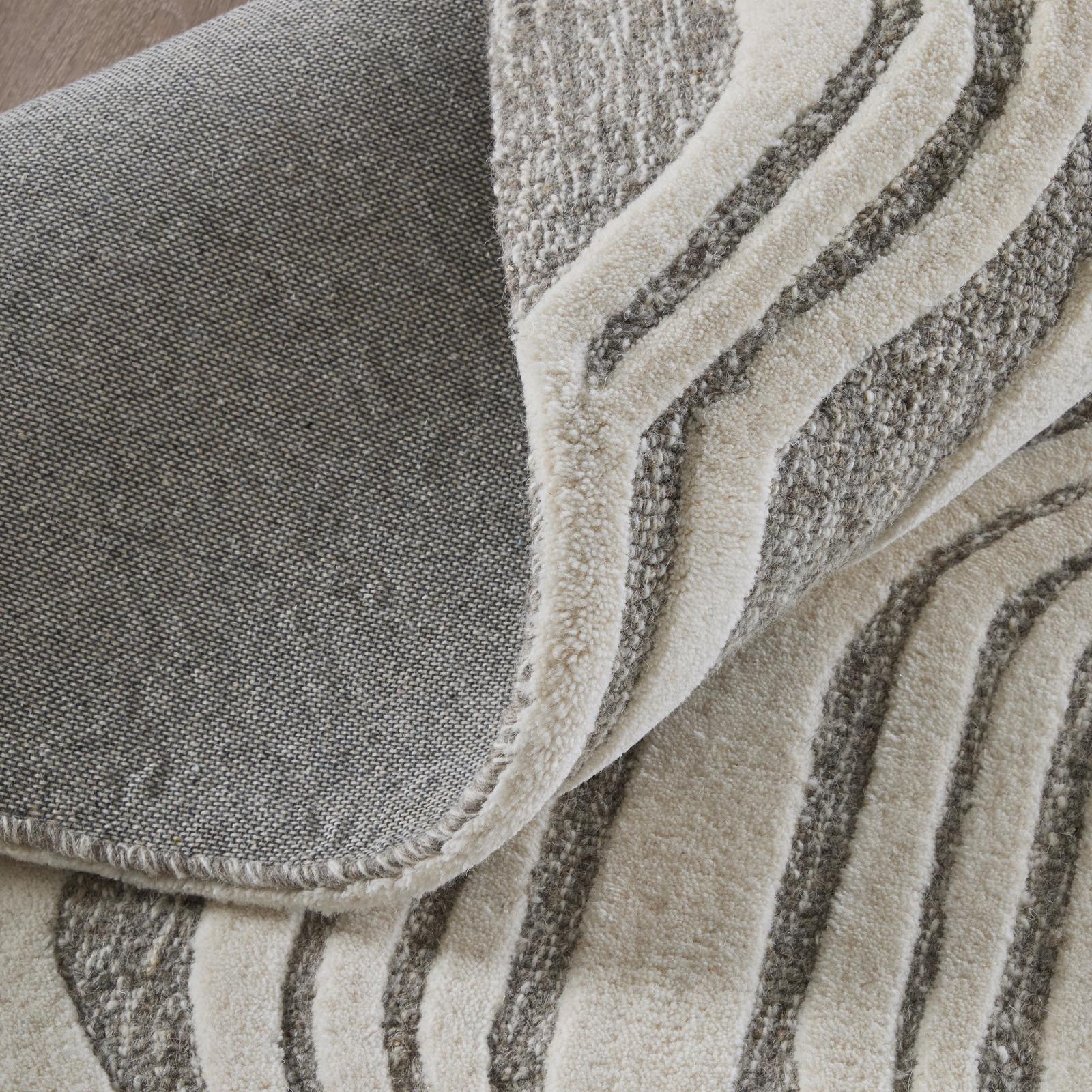 Feizy Kimball 8A34F Transitional Abstract Rug in Ivory/Gray