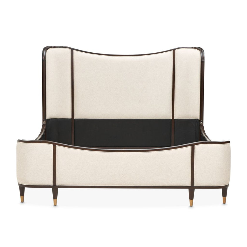 Michael Amini Camellia Field Queen Upholstered Bed - Warm Pecan
