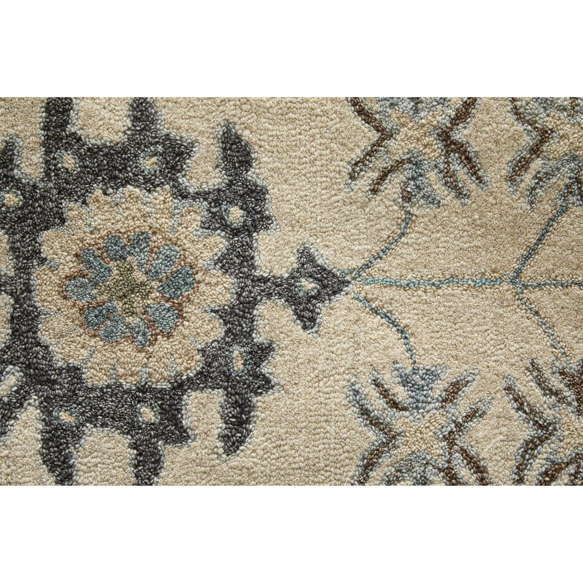Feizy Springfield 8A48F Transitional Floral & Botanical Rug in Ivory/Tan/Gray