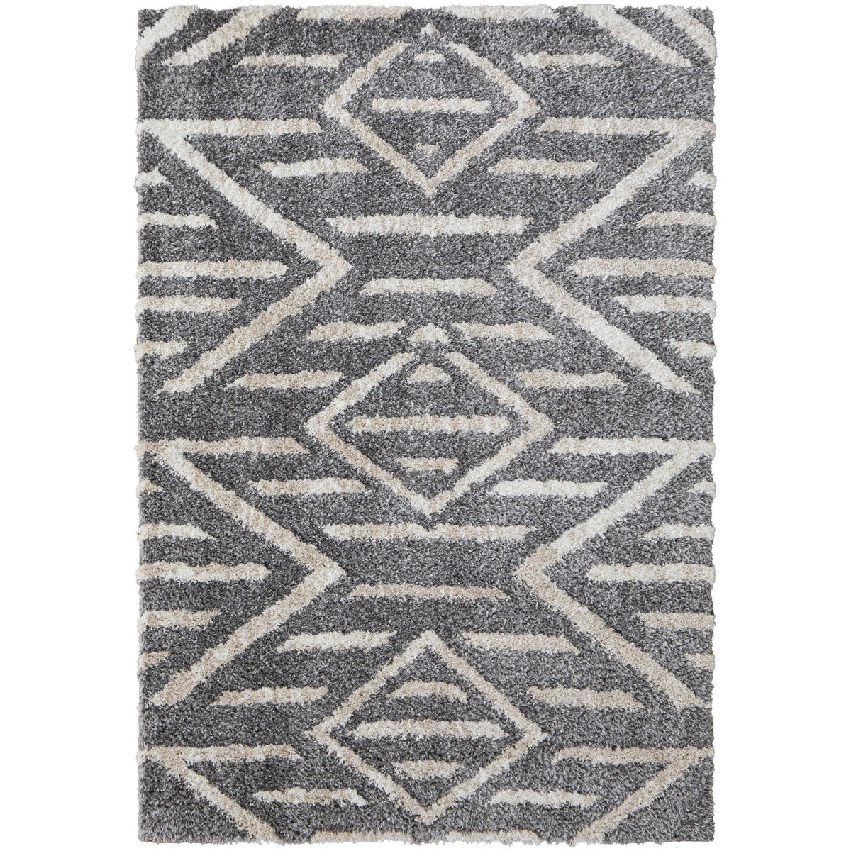Feizy Mynka 39IBF Transitional Diamond in Gray/Ivory