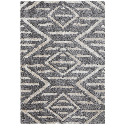 Feizy Mynka 39IBF Transitional Diamond in Gray/Ivory