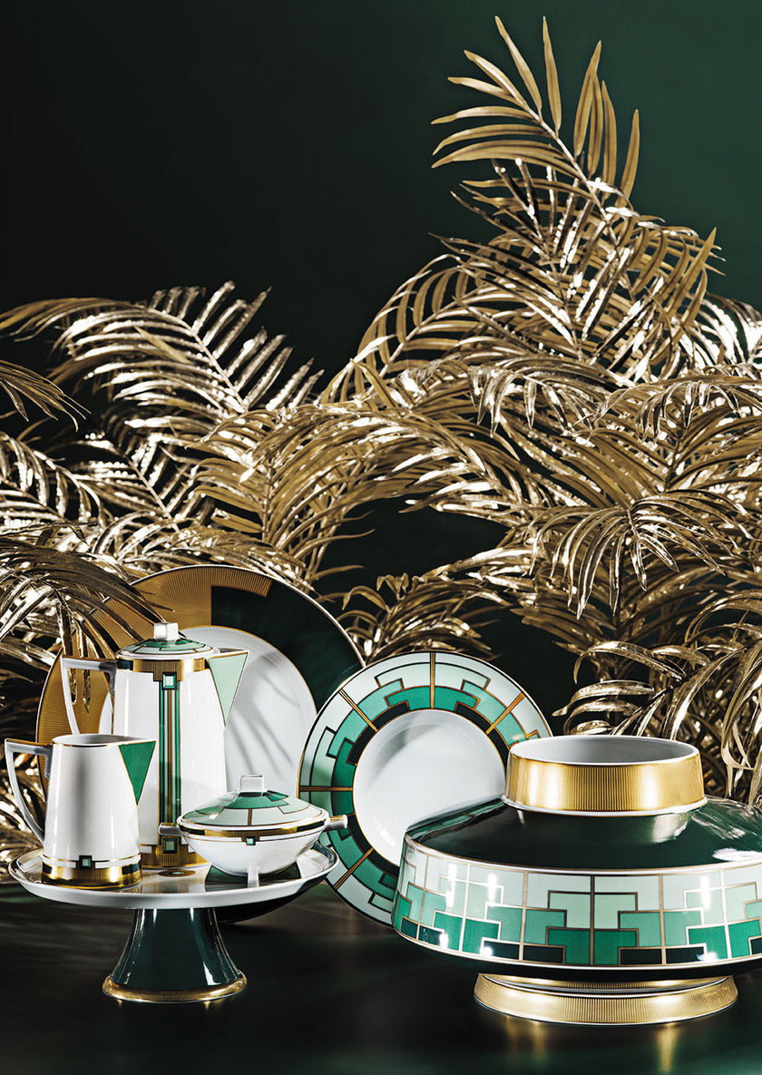 Vista Alegre Emerald Sugar Bowl