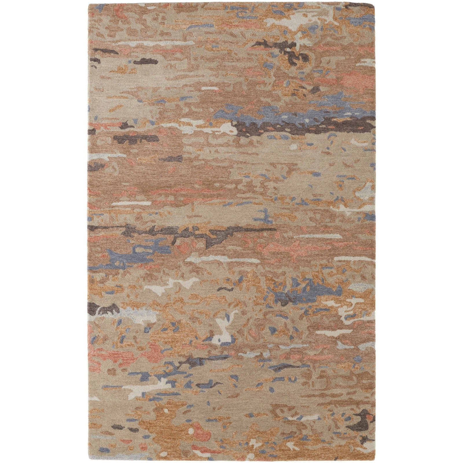 Feizy Everley 8644F Modern Abstract in Tan/Blue