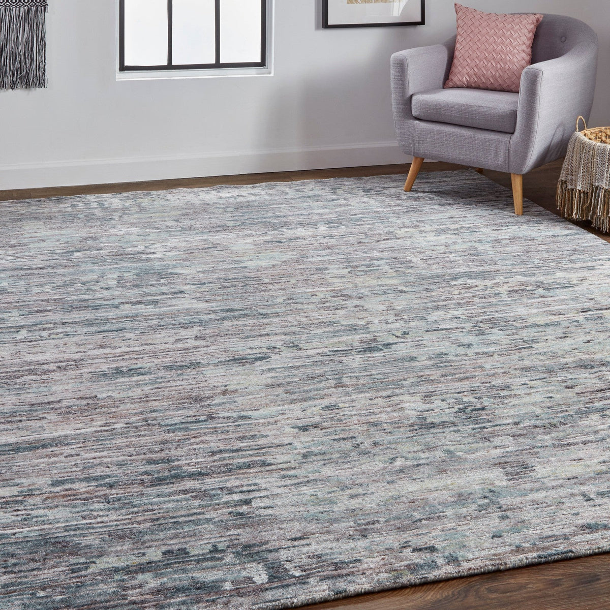 Feizy Conroe 6823F Modern Abstract in Blue/Gray