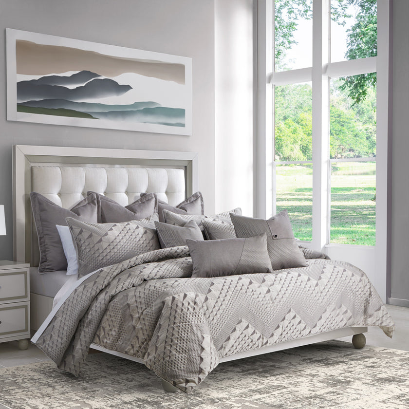 Michael Amini Peak View Comforter Set -  Taupe