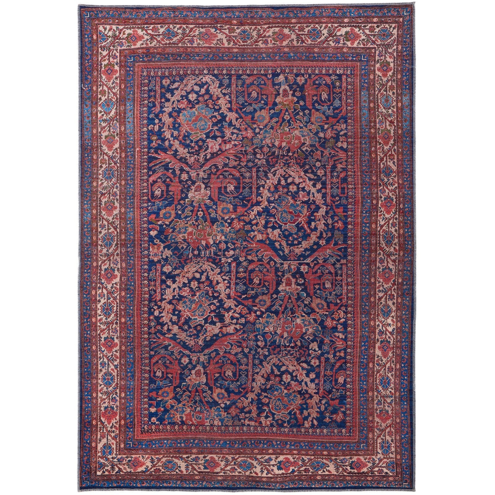 Feizy Rawlins 39HGF Transitional Oriental in Red/Blue/Tan
