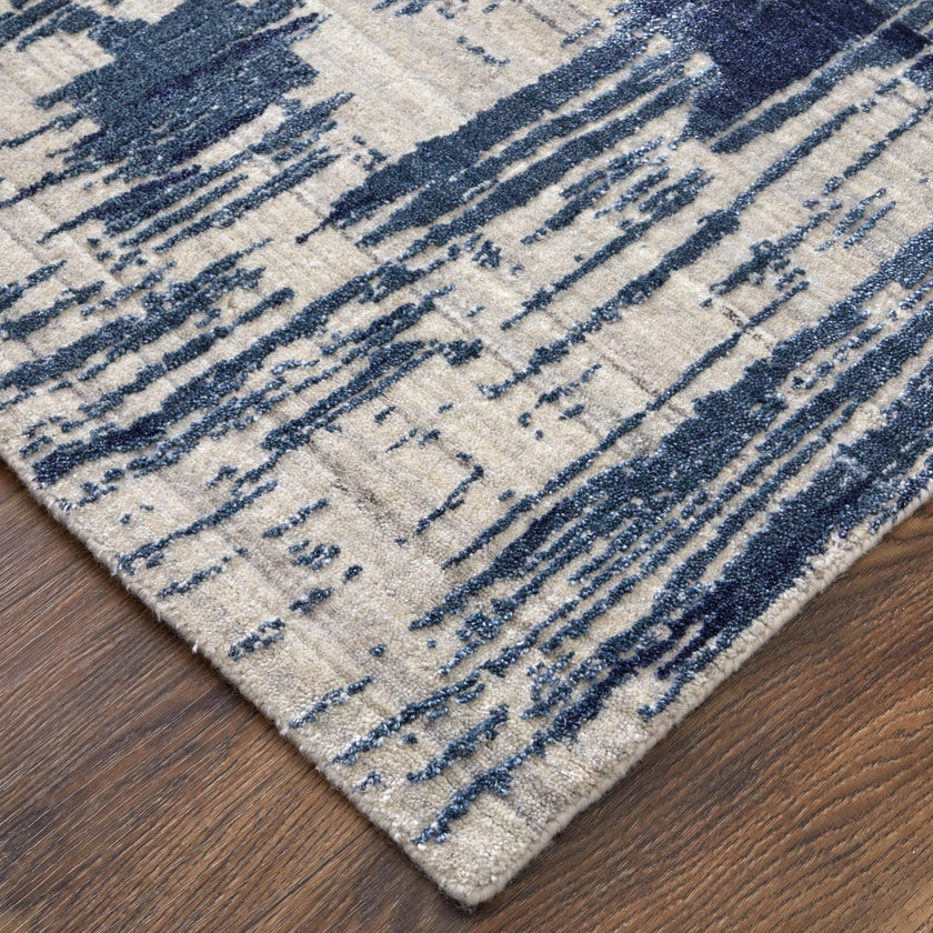Feizy Eastfield 69AGF Modern Abstract in Blue/Ivory