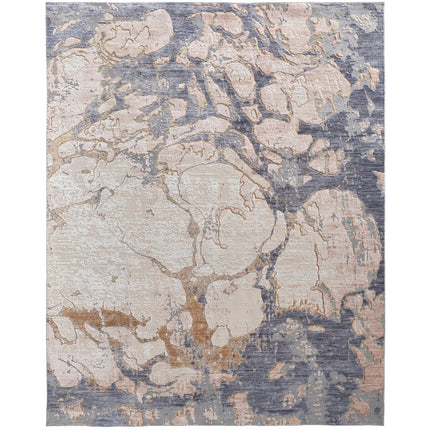 Feizy Laina 39G8F Transitional Abstract in Tan/Blue