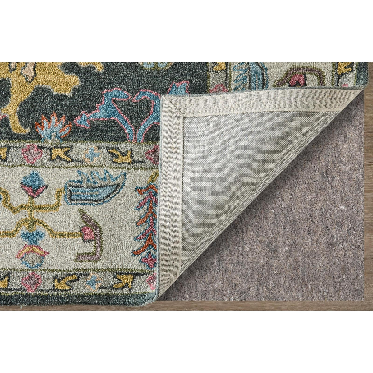 Feizy Springfield 8A47F Traditional Floral & Botanical Rug in Gray/Ivory/Blue