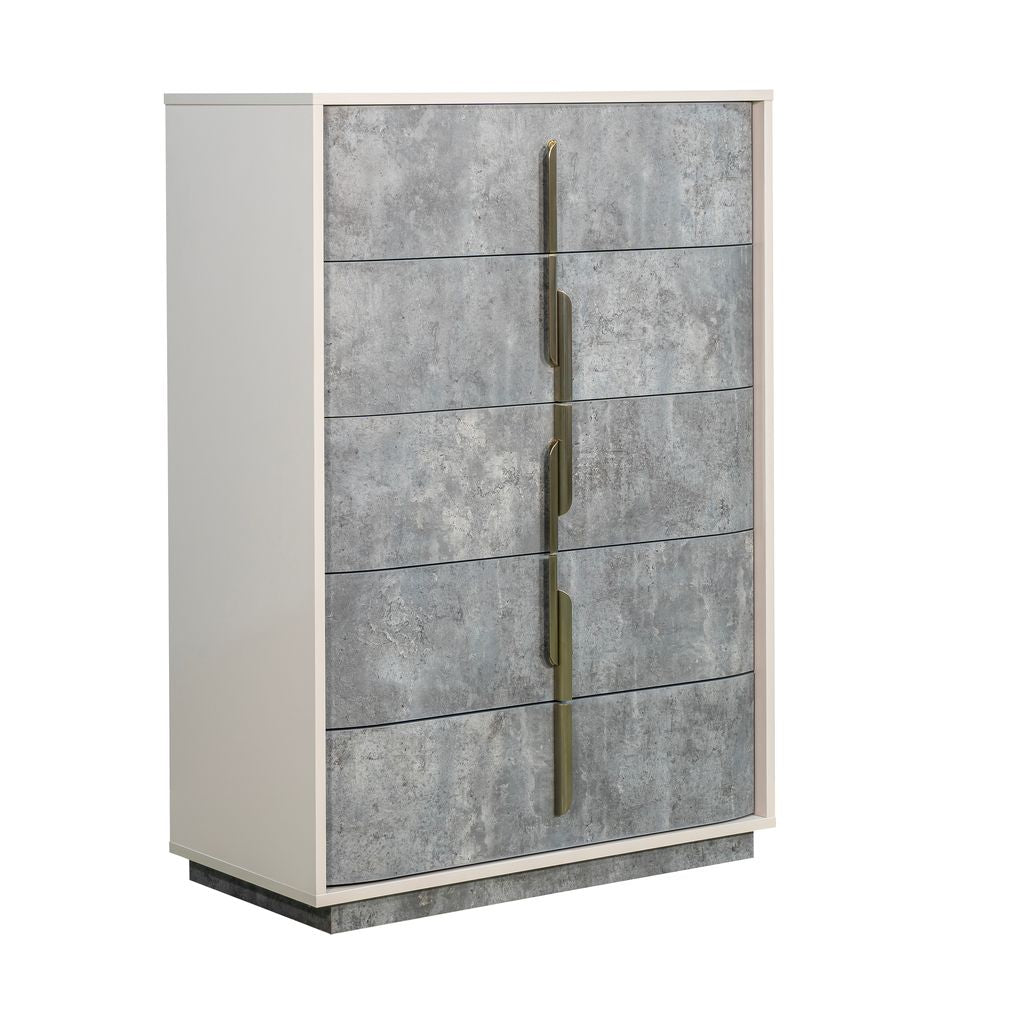 Michael Amini Pavira 5-Drawer Chest - Stone