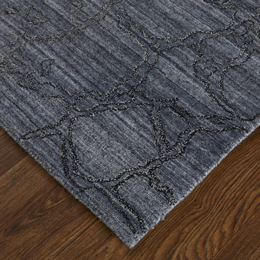 Feizy Whitton 8892F Modern Abstract Rug in Gray/Blue