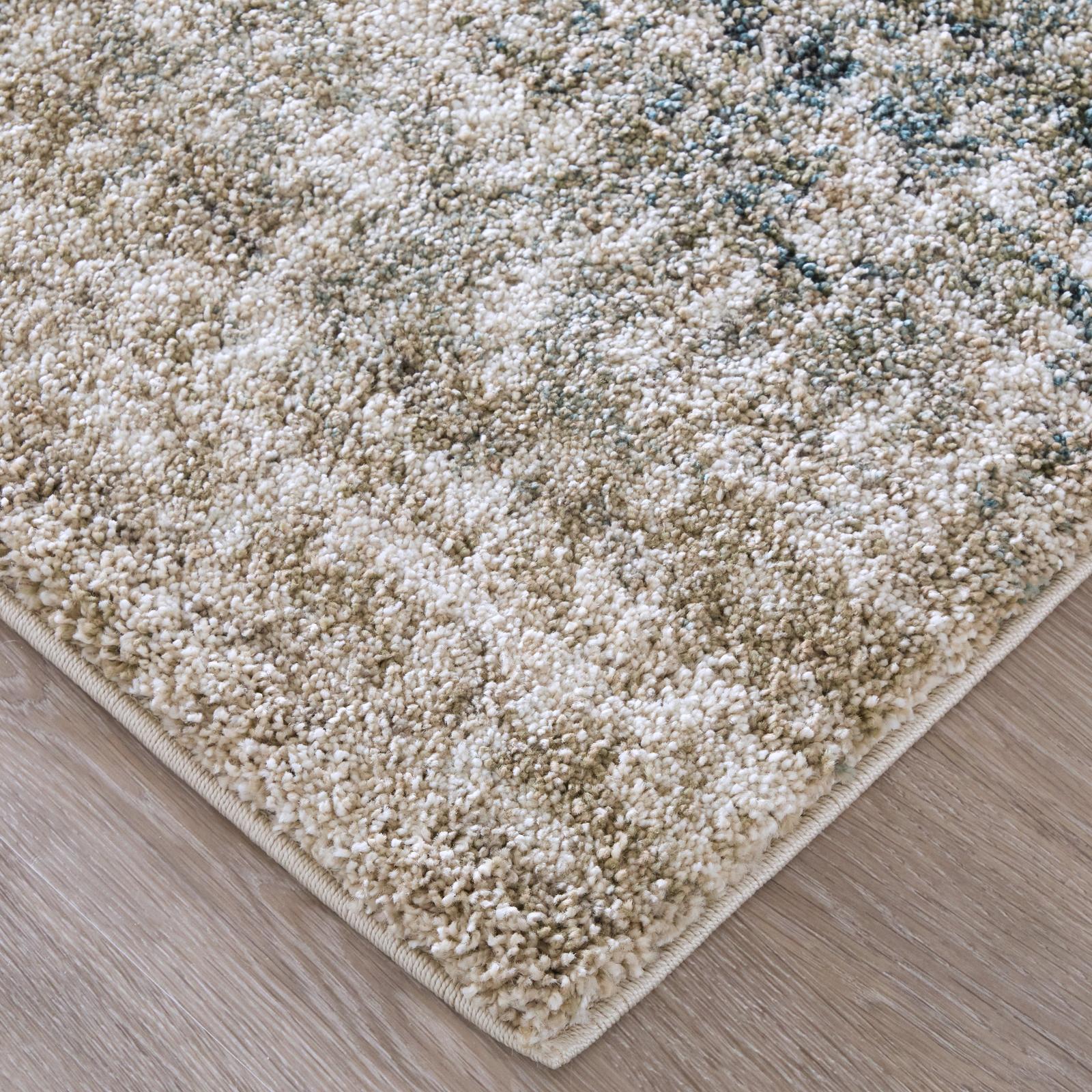 Feizy Richmond 39R5F Modern Abstract Rug in Ivory/Blue/Green