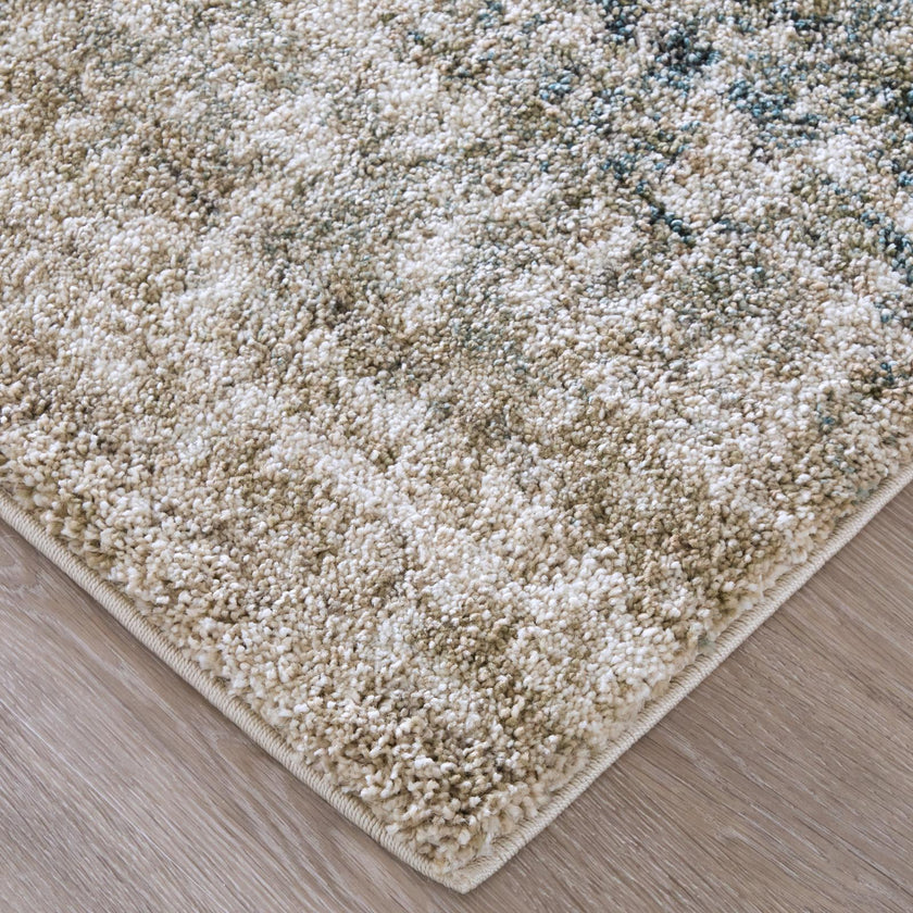 Feizy Richmond 39R5F Modern Abstract Rug in Ivory/Blue/Green
