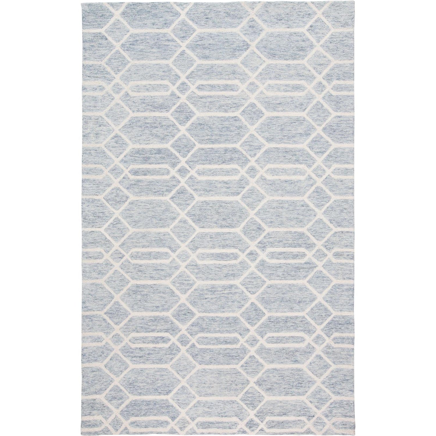 Feizy Belfort 8777F Transitional Trellis & Lattice Rug in Blue/Ivory