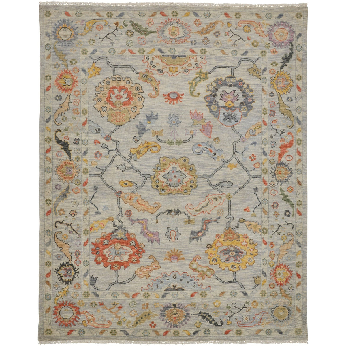 Feizy Karina 6793F Traditional Persian in Gray/Yellow/Red
