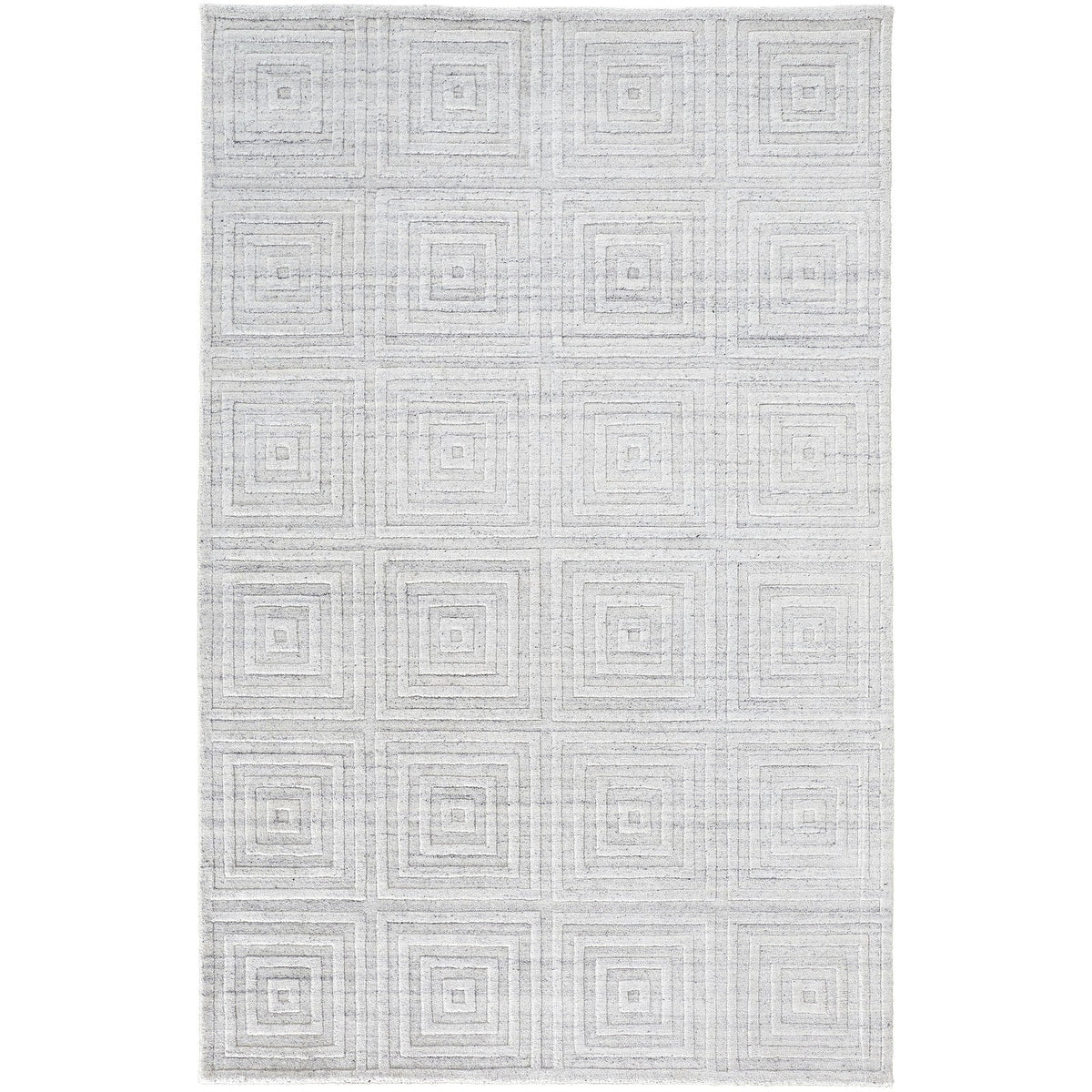 Feizy Redford 8670F Transitional Solid in White/Silver