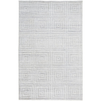 Feizy Redford 8670F Transitional Solid in White/Silver