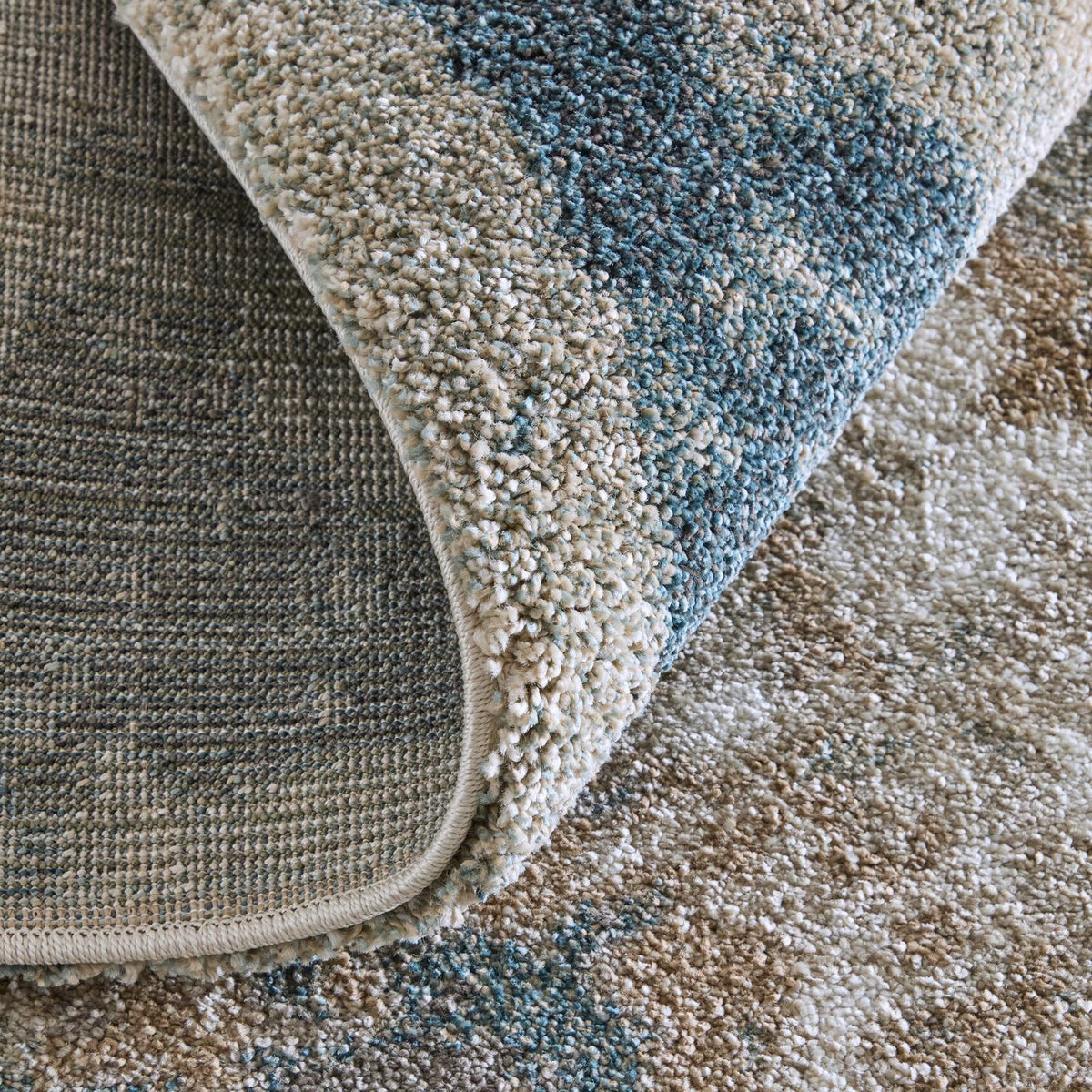 Feizy Richmond 39R6F Modern Abstract Rug in Gray/White/Blue