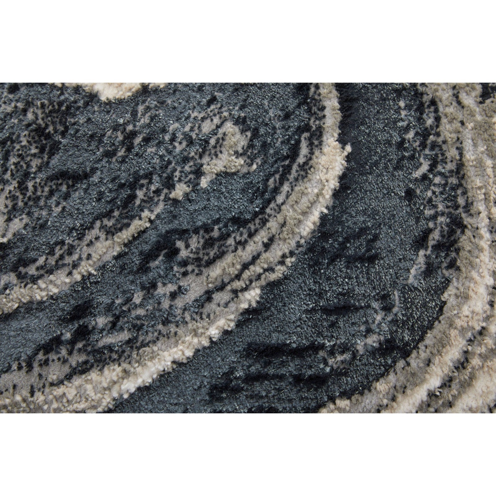Feizy Micah 39LPF Modern Abstract Rug in Ivory/Black/Taupe