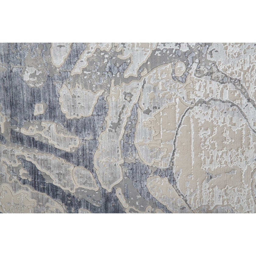 Feizy Laina 39G8F Transitional Abstract in Ivory/Blue