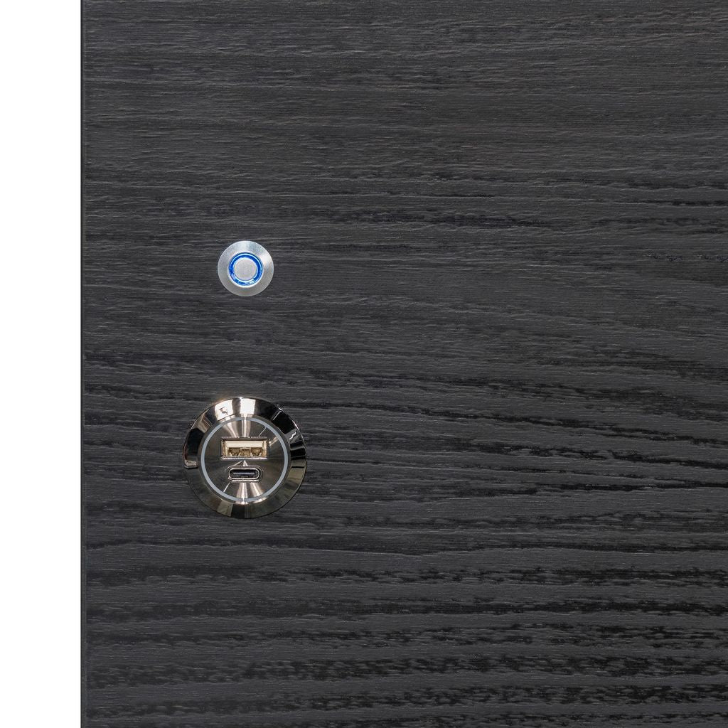 Michael Amini Kayner Bed with LED Lights - Charcoal