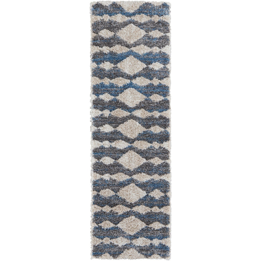 Feizy Mynka 39IFF Transitional Diamond in Ivory/Gray/Blue