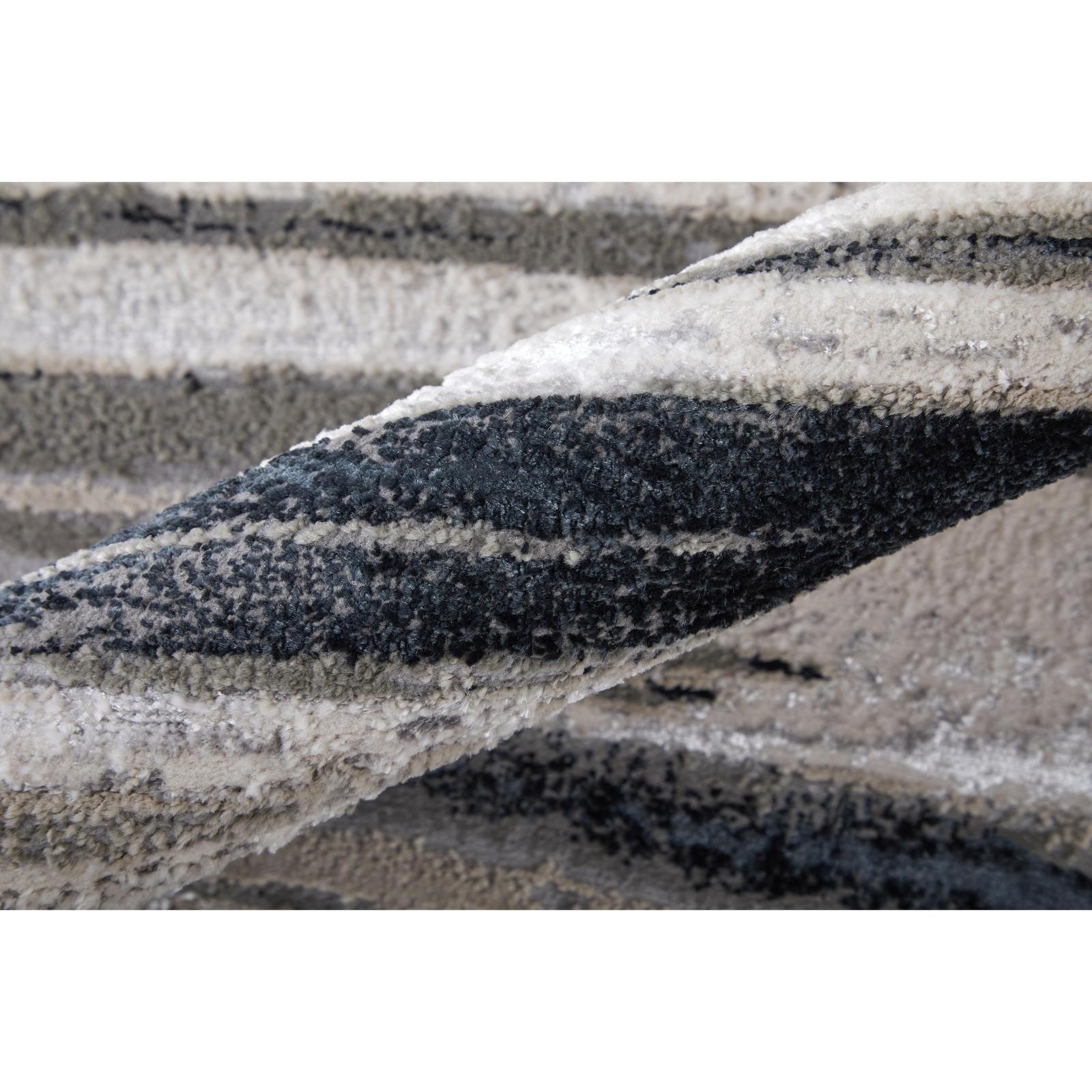 Feizy Micah 3049F Modern Abstract Rug in Silver/Gray/Black
