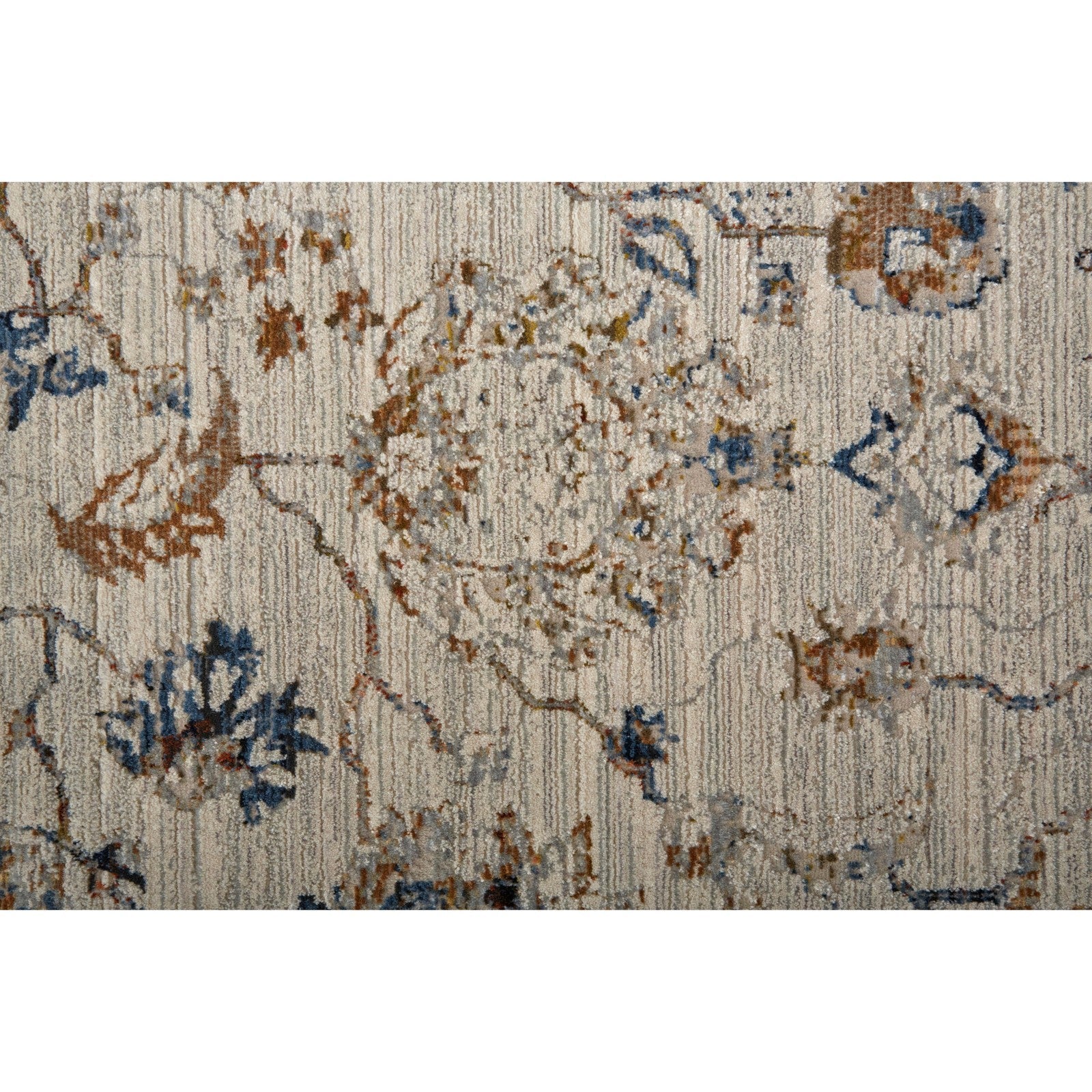 Feizy Kaia 39GPF Transitional Floral & Botanical in Ivory/Orange/Blue