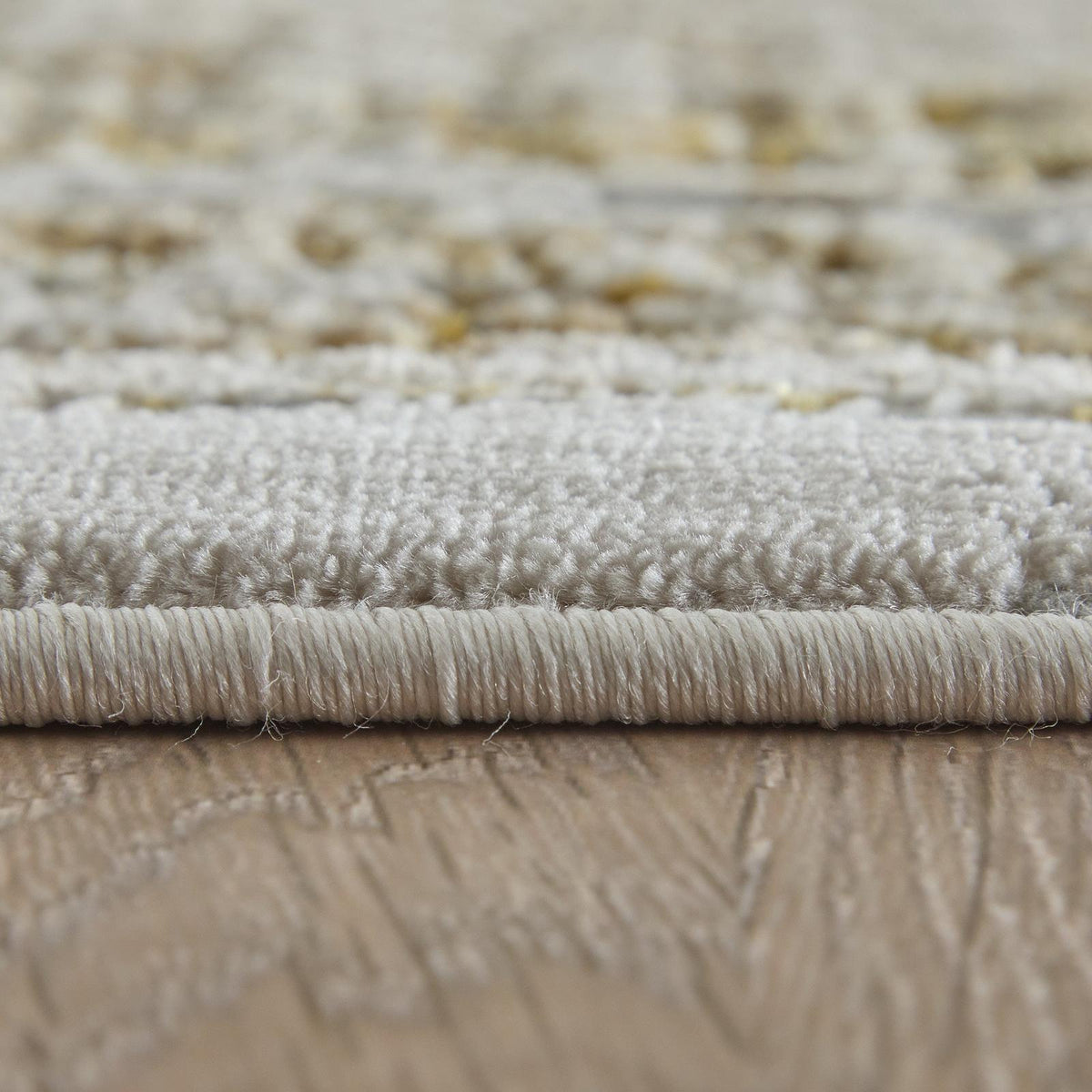 Feizy Aura 3735F Modern Abstract Rug in Gold/Gray/Ivory