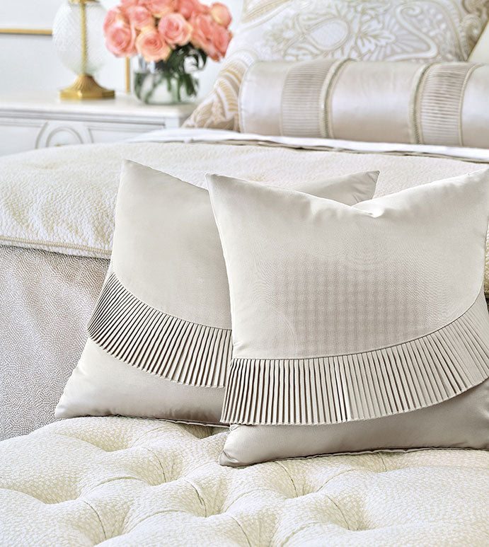Eastern Accents Romilly Pleated Applique Decorative Pillow