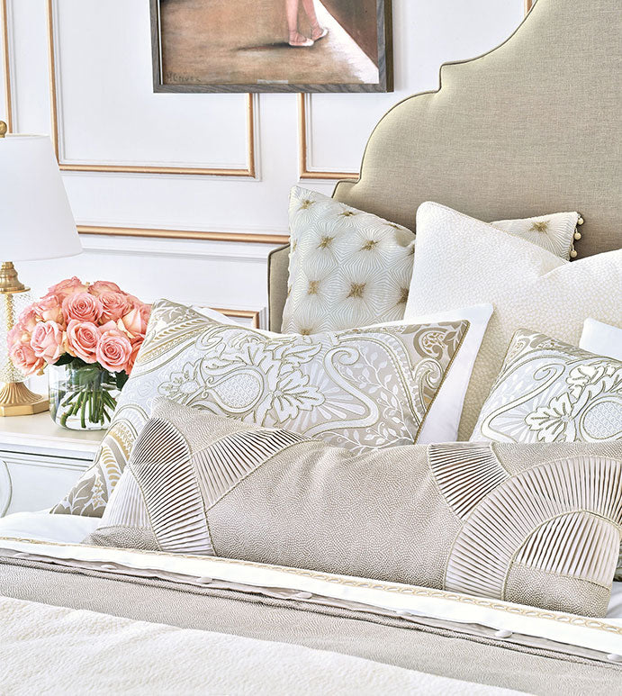 Eastern Accents Romilly Pleated Applique Long Decorative Pillow