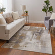 Feizy Mandana 39LYF Modern Abstract Rug in Brown/Ivory